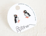 Load image into Gallery viewer, Puffin Penguin Winter Bird Earrings
