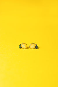 Yellow Lemon Fruit Citrus Stud Earrings