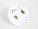 Load image into Gallery viewer, Mini Green Leaves | tiny minimalist leaf stud earrings
