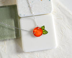 Load image into Gallery viewer, Orange/Clementine Fruit Pendant Necklace

