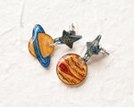 Load image into Gallery viewer, Jupiter and Saturn Planet Space Galaxy Earrings
