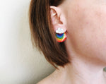 Load image into Gallery viewer, Rainbow &amp; Cloud Earrings / Rainbow Ear Jackets / Pride Earrings
