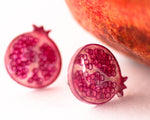 Load image into Gallery viewer, Pomegranate Fruit Stud Earrings
