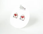 Load image into Gallery viewer, Heart Envelope Valentine&#39;s Stud Earrings
