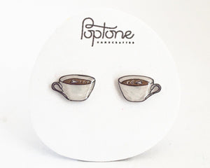 Coffee Latte Stud Earrings
