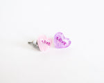 Load image into Gallery viewer, Valentine Candy Heart Stud Earrings, love + oxox
