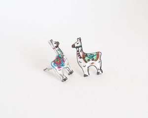 Peruvian Llama Stud Earrings