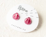 Load image into Gallery viewer, Pomegranate Fruit Stud Earrings
