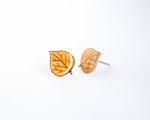 Load image into Gallery viewer, Yellow Aspen Leaf Stud Earrings
