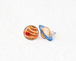 Load image into Gallery viewer, Jupiter and Saturn Planet Stud Earrings
