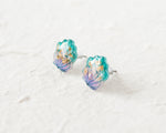 Load image into Gallery viewer, Mermaid Shell Stud Earrings with Gold Leaf
