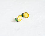 Load image into Gallery viewer, Yellow Lemon Fruit Citrus Stud Earrings
