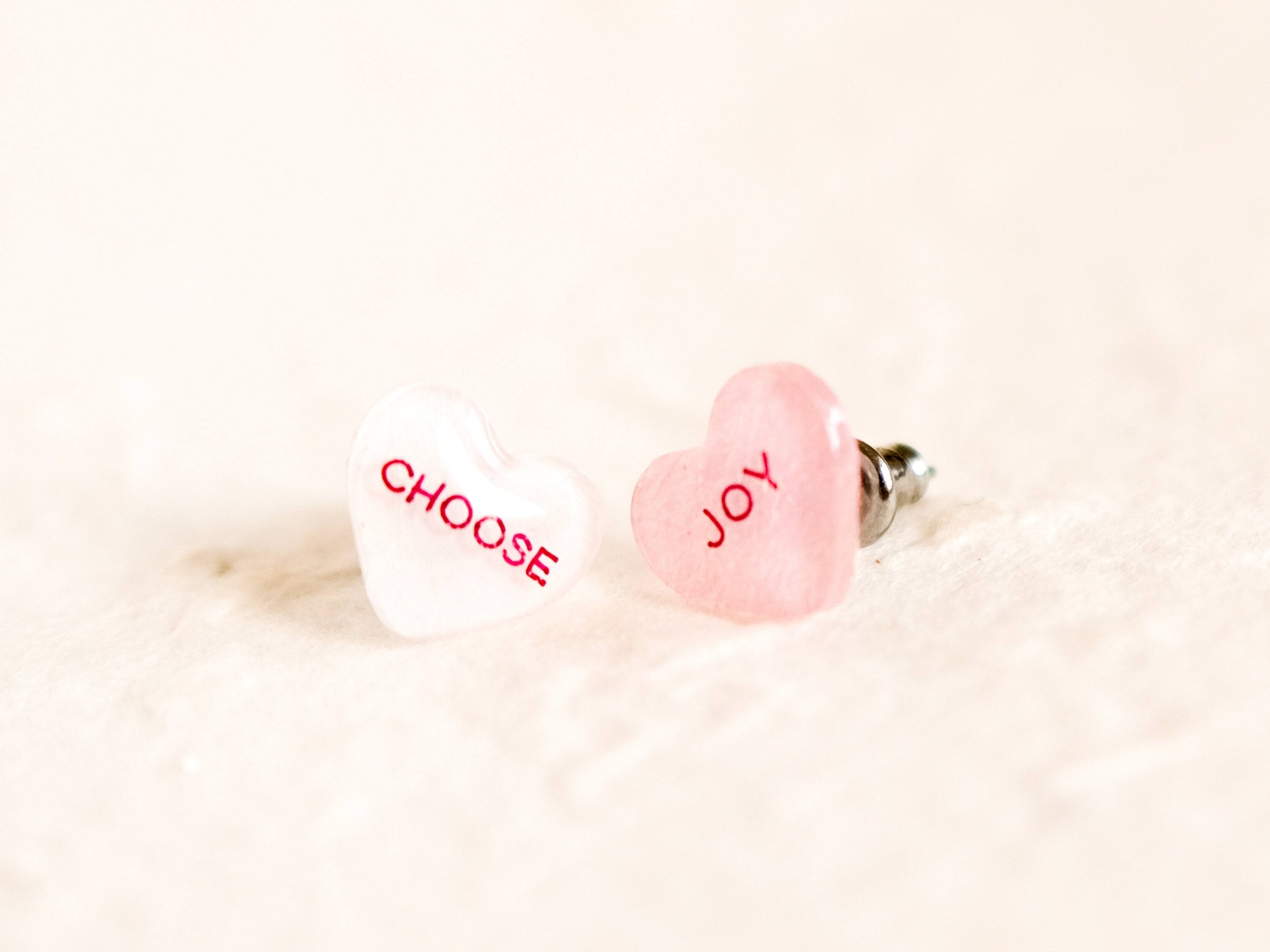 Choose Joy Conversation Heart Earrings