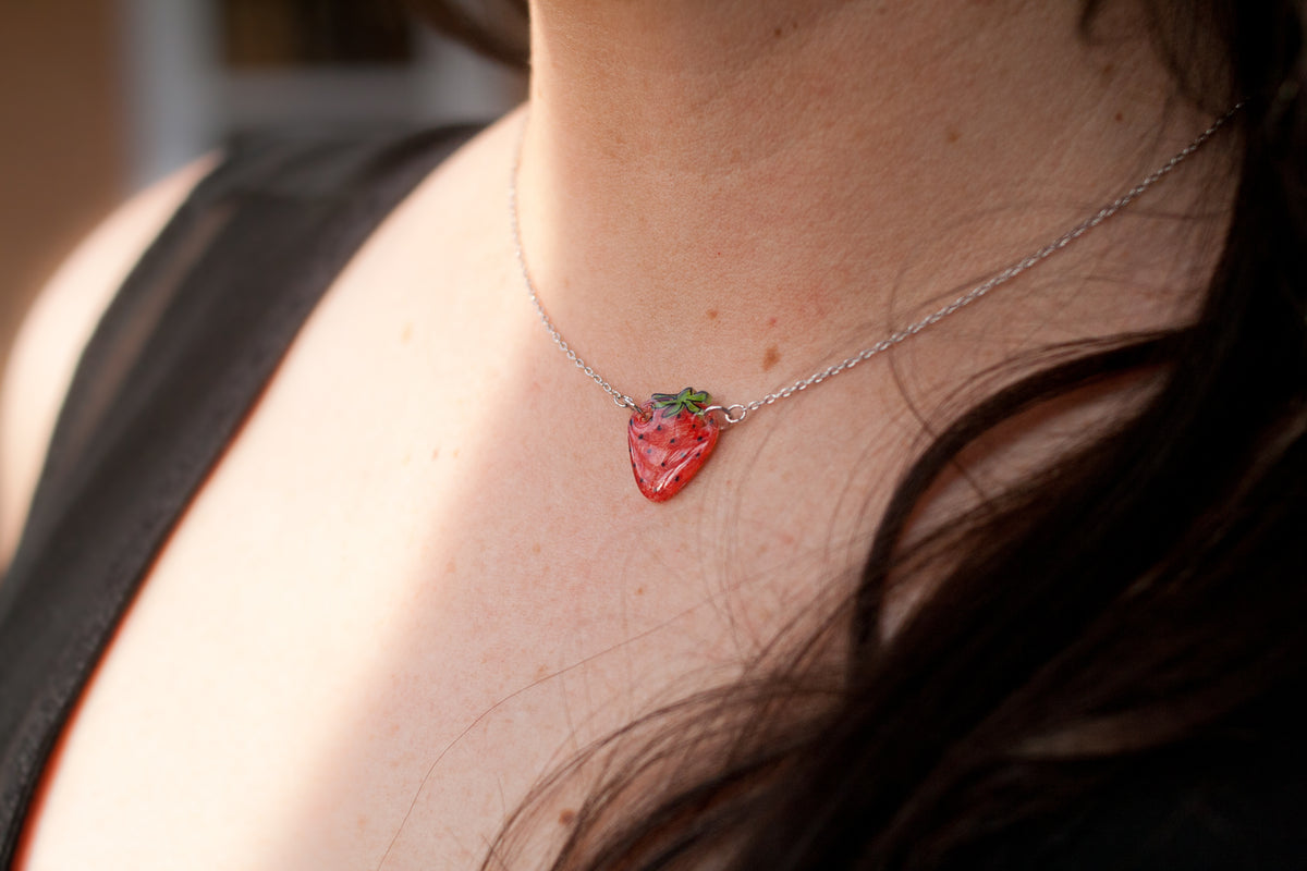 Strawberry Pendant Necklace – Poptone Co.