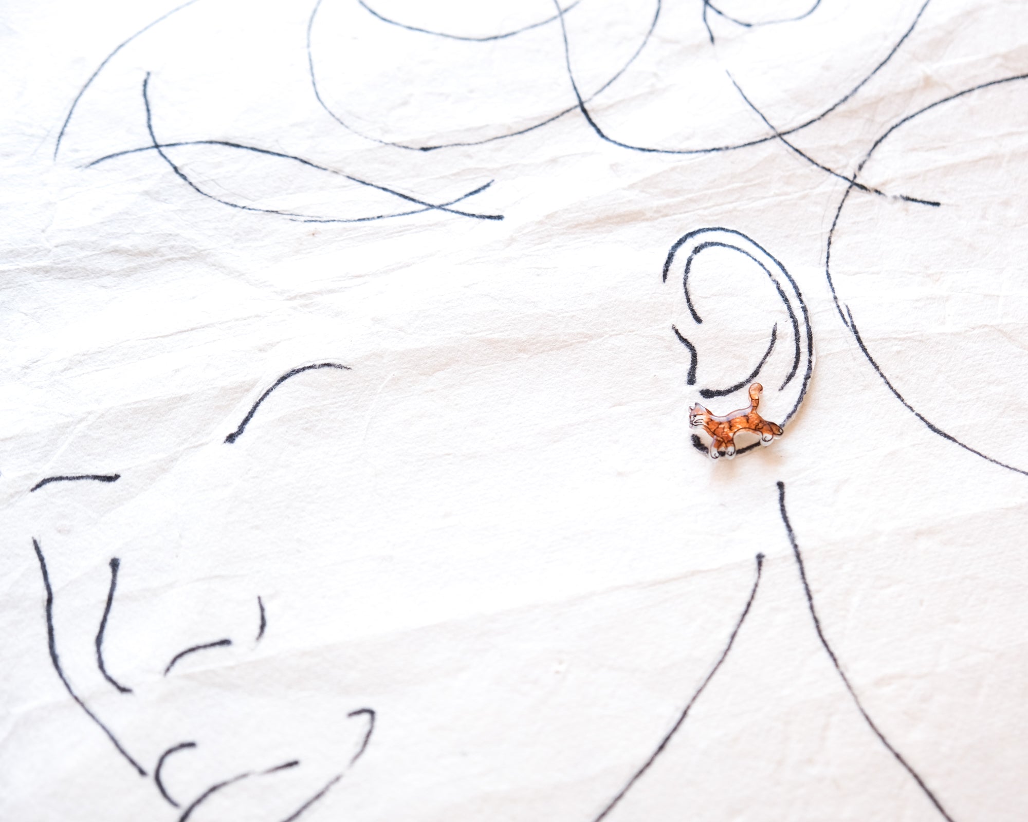 Mismatched Cats Stud Earrings – Orange & Calico Kitty Cat Lover Gift,