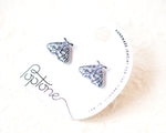 Load image into Gallery viewer, a pair of earrings with a butterfly design, placed on a white background.

