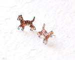 Load image into Gallery viewer, two cat-shaped earrings on a white surface.
