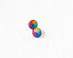 Load image into Gallery viewer, Rainbow Color Wheel Stud Earrings
