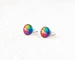 Load image into Gallery viewer, Rainbow Color Wheel Stud Earrings
