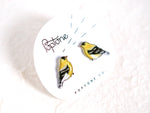 Load image into Gallery viewer, Goldfinch Yellow Bird Stud Earrings
