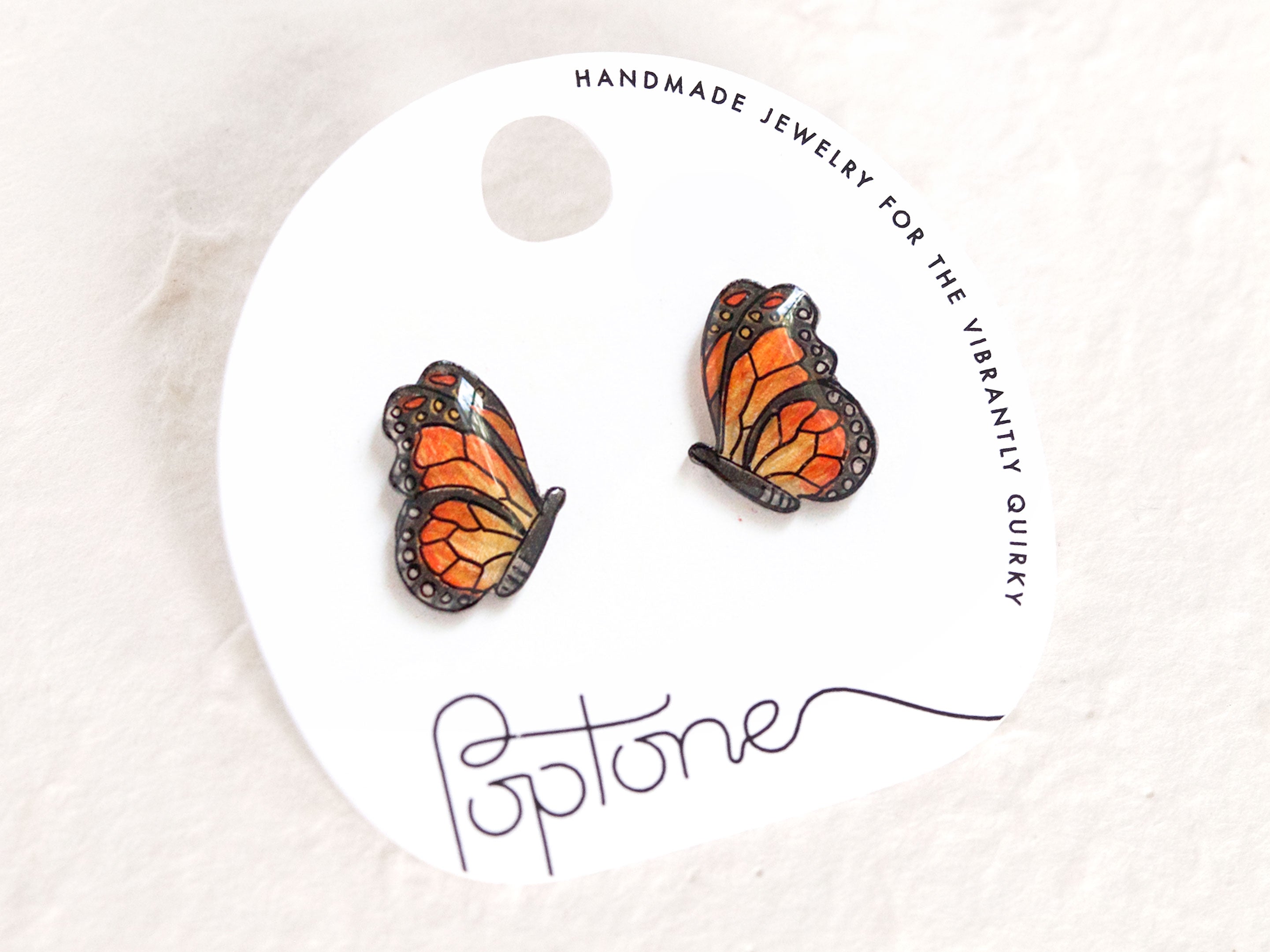 Monarch Butterfly Stud Earrings