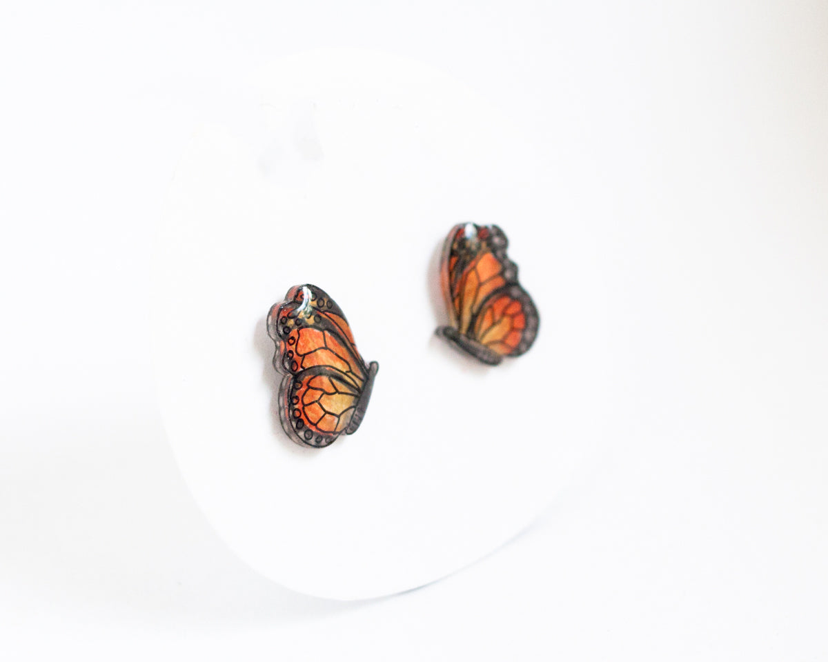 Monarch Butterfly Stud Earrings