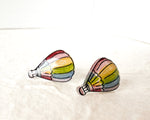 Load image into Gallery viewer, Hot Air Balloon Rainbow Stud Earrings

