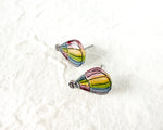 Load image into Gallery viewer, Hot Air Balloon Rainbow Stud Earrings
