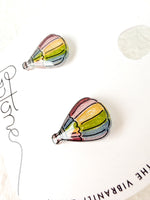Load image into Gallery viewer, Hot Air Balloon Rainbow Stud Earrings
