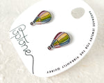 Load image into Gallery viewer, Hot Air Balloon Rainbow Stud Earrings
