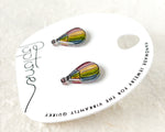 Load image into Gallery viewer, Hot Air Balloon Rainbow Stud Earrings
