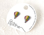 Load image into Gallery viewer, Hot Air Balloon Rainbow Stud Earrings
