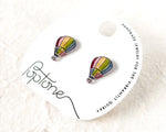 Load image into Gallery viewer, Hot Air Balloon Rainbow Stud Earrings
