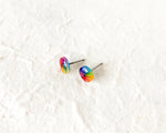 Load image into Gallery viewer, Rainbow Color Wheel Stud Earrings
