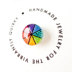 Load image into Gallery viewer, Rainbow Color Wheel Stud Earrings
