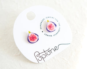Fig Fruit Stud Earrings