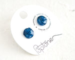Load image into Gallery viewer, Blue Yarn Ball Knitting Stud Earrings

