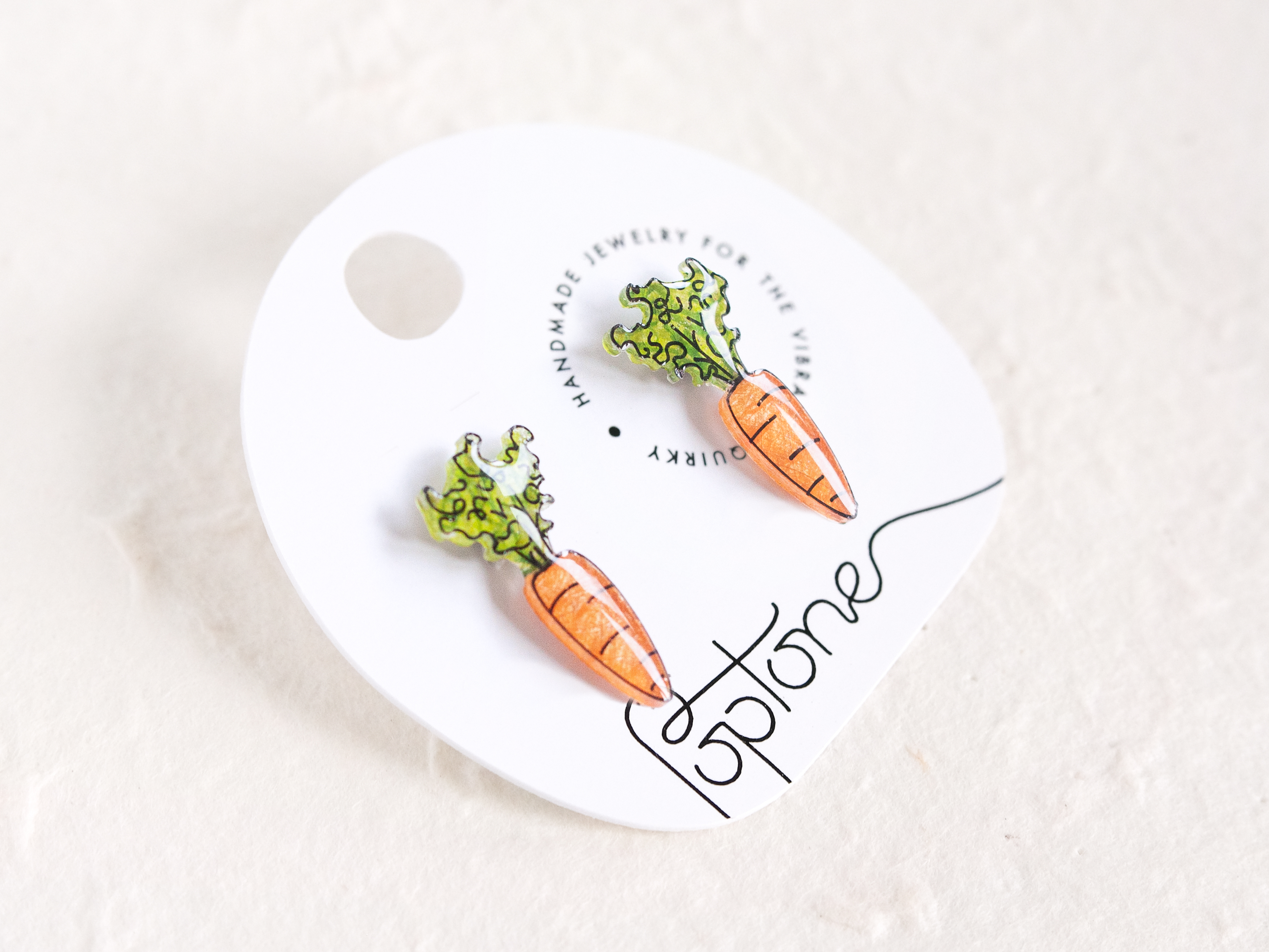 Carrot Vegetable Gardener Stud Earrings