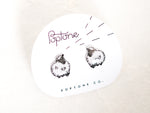 Load image into Gallery viewer, Sheep Fluffy White Lamb Farm Animal Stud Earrings
