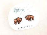 Load image into Gallery viewer, Buffalo Bison American Wildlife Animal Stud Earrings
