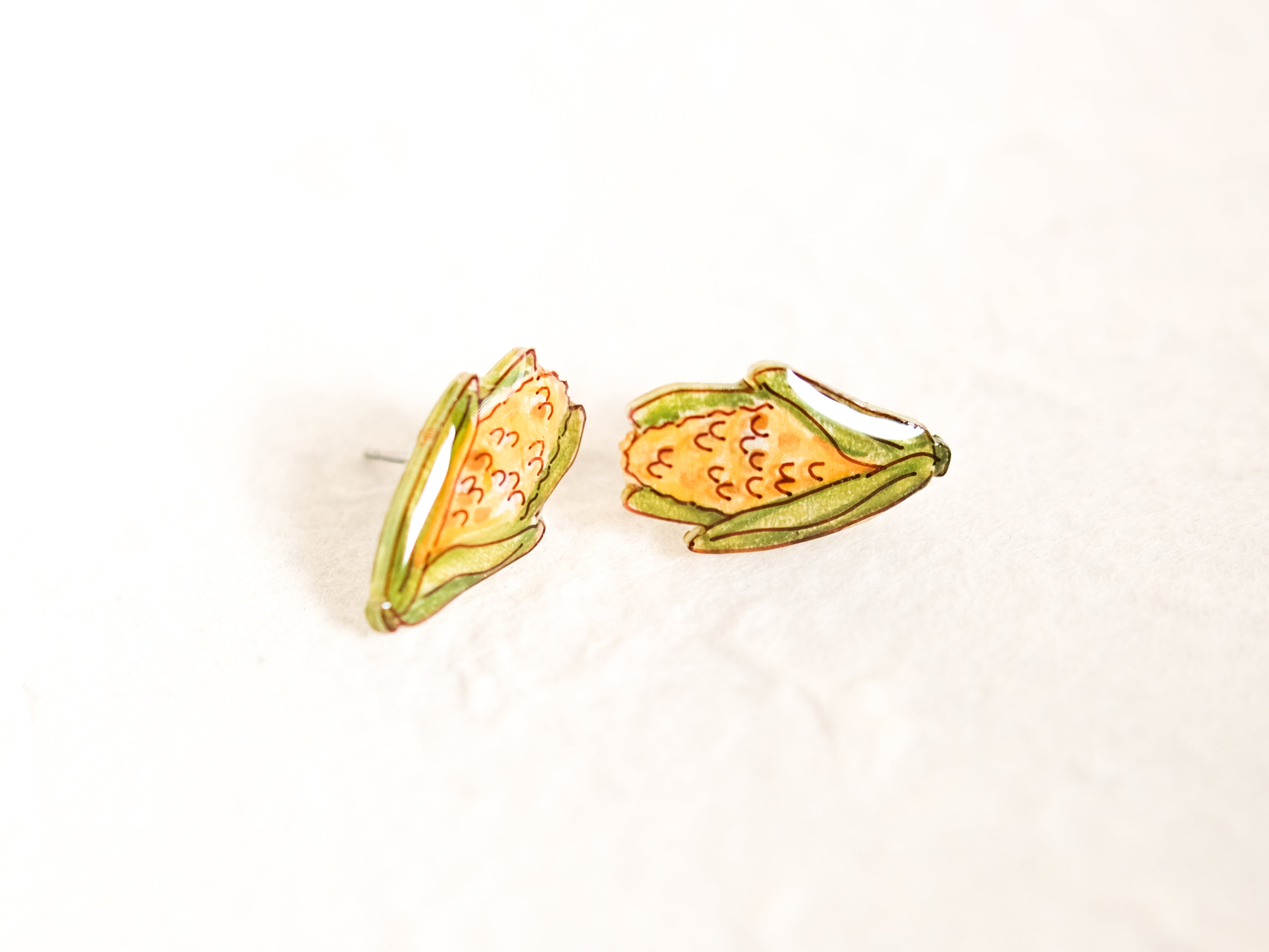 Corn on the Cob Stud Earrings / farm life jewelry