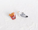 Load image into Gallery viewer, Seagull and French Fries Mismatched Beach Stud Earrings
