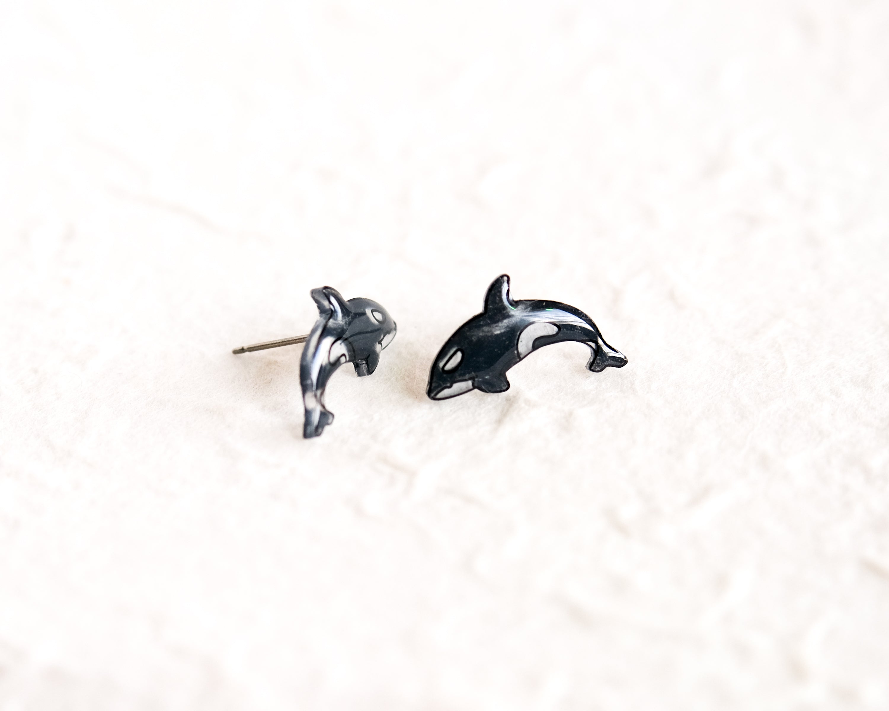 Orca Killer Whale Ocean Stud Earrings