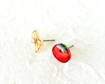 Load image into Gallery viewer, Mismatched Tomato &amp; Bowtie Pasta Stud Earrings
