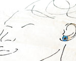 Load image into Gallery viewer, Blue Pansy Handmade Stud Earrings
