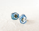 Load image into Gallery viewer, Blue Pansy Handmade Stud Earrings
