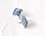 Load image into Gallery viewer, Stingray Stud Earrings with Silver Dots
