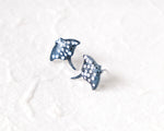 Load image into Gallery viewer, Stingray Stud Earrings with Silver Dots
