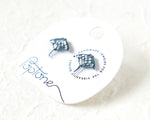 Load image into Gallery viewer, Stingray Stud Earrings with Silver Dots
