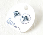 Load image into Gallery viewer, Stingray Stud Earrings with Silver Dots

